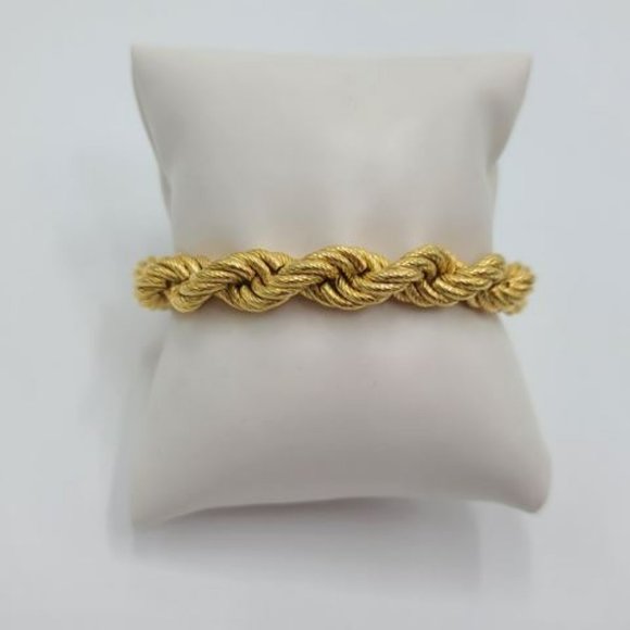 GILI Bronzo Italia® QVC Gold Textured Twisted Rope Bracelet 8" Made in Italy - Picture 11 of 12